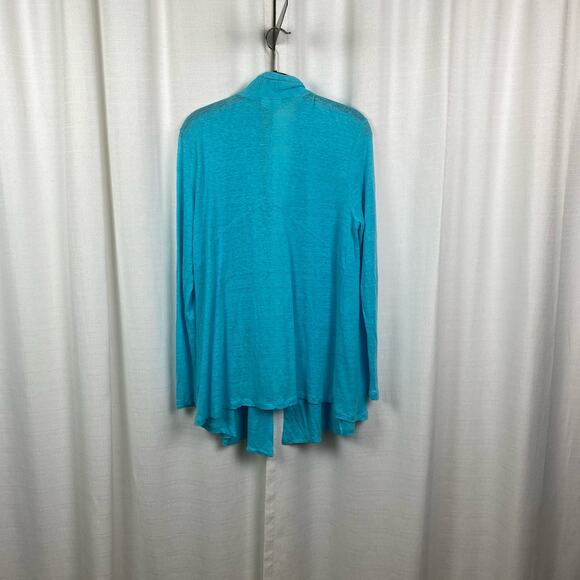 J.Jill Love Linen Light Blue Linen Long Sleeve Cardigan Sz.M - Picture 6 of 10